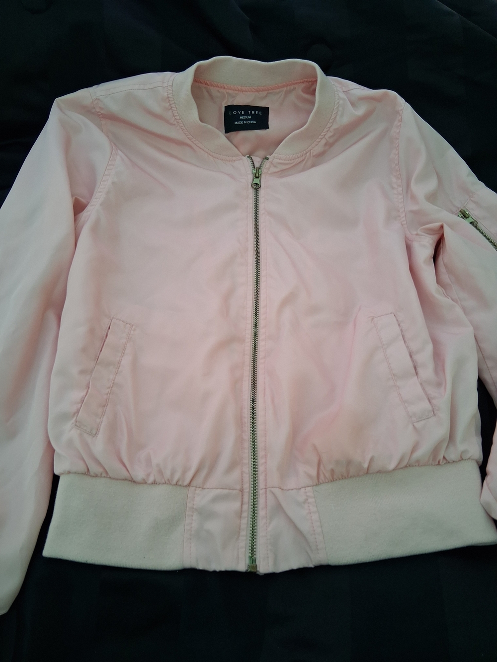 Love Tree Light Pink Bomber Jacket
